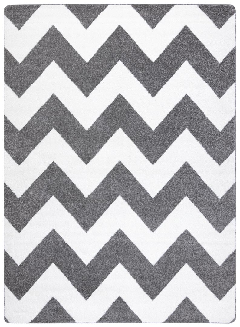 Jasny nowoczesny dywan w białe i szare zygzaki - Dywany Łuszczów zdjęcie 1
