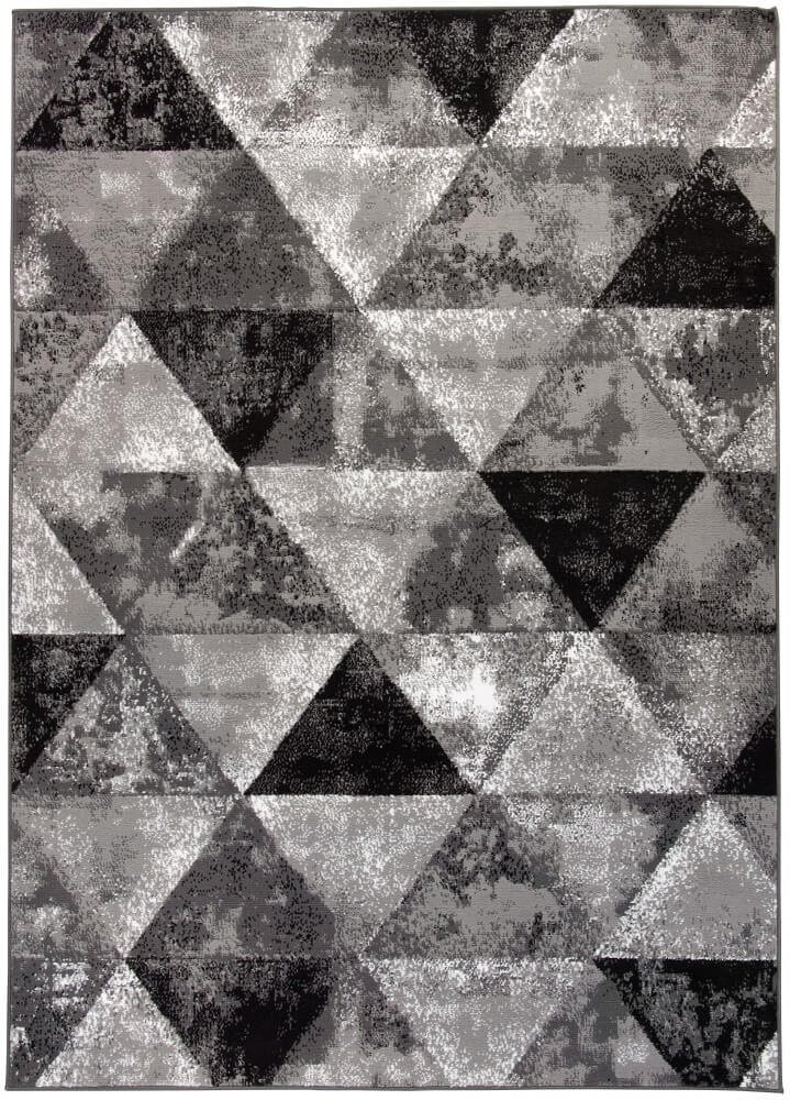 Młodzieżowy dywan w szare i czarne przecierane trójkąty Almas 03 modny nowoczesny - Carpetforyou zdjęcie 1