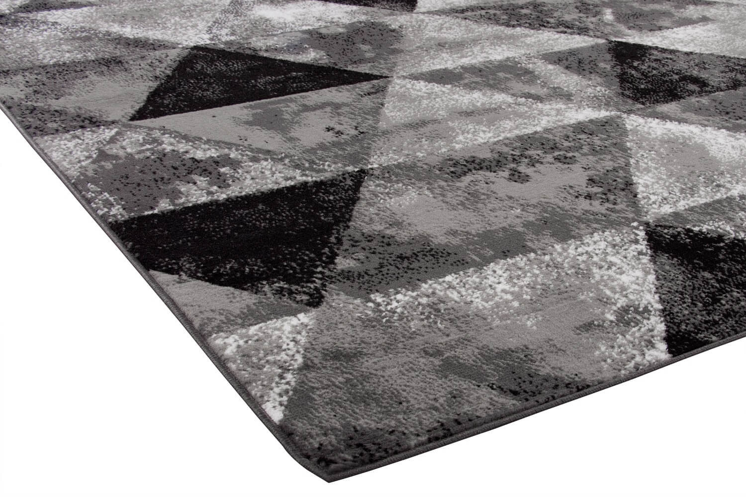 Młodzieżowy dywan w szare i czarne przecierane trójkąty Almas 03 modny nowoczesny - Carpetforyou zdjęcie 3