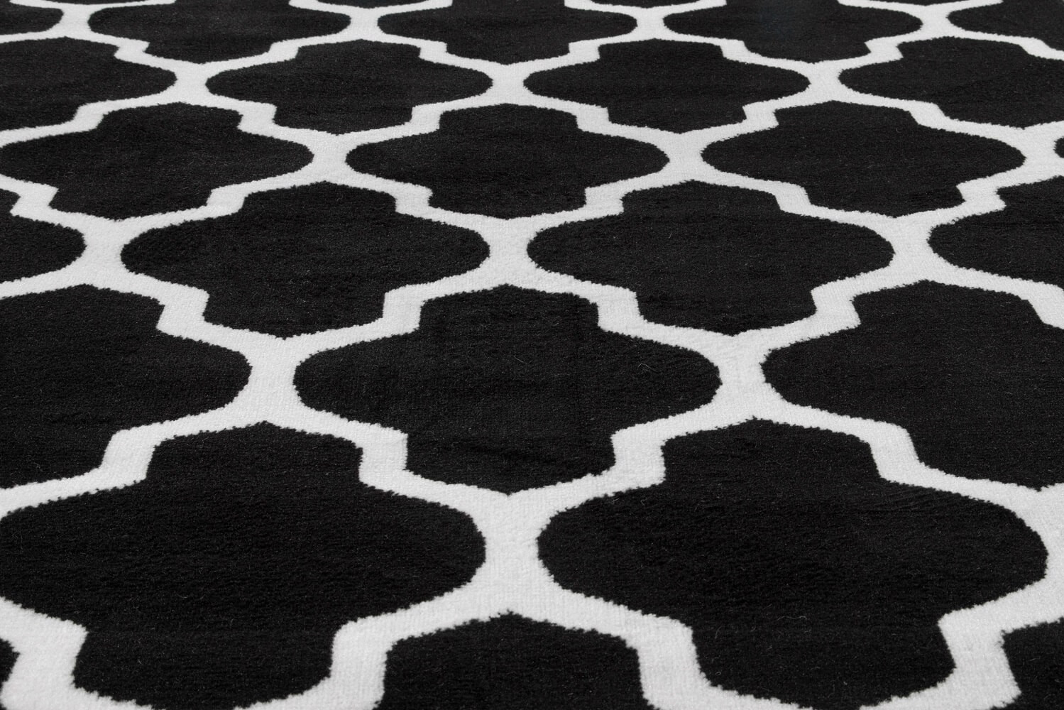 Czarny dywan młodzieżowy Almas 09 w biały wzór marokański - Carpetforyou zdjęcie 4