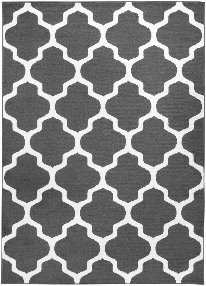Ciemnoszary orientalny dywan w biały wzór marokański Almas 10 - Carpetforyou zdjęcie 1