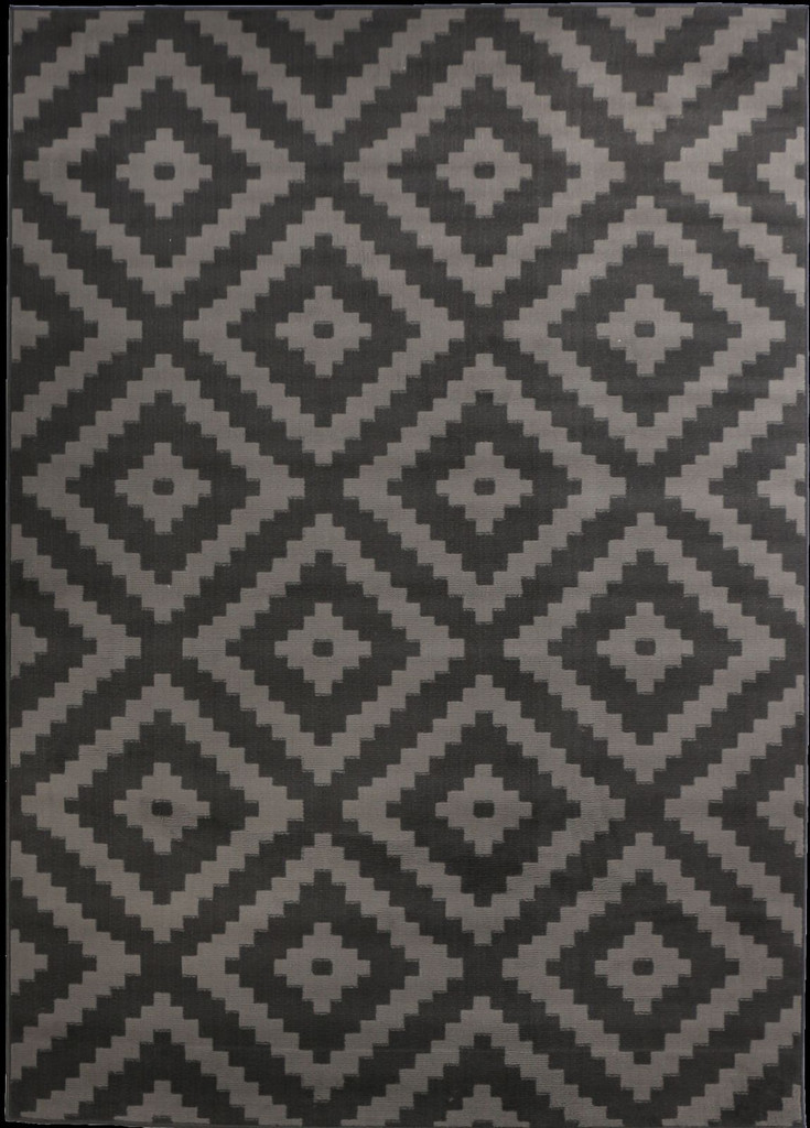 Ciemny nowoczesny dywan w geometryczne romby Almas 14 D1 szary, czarny - Carpetforyou zdjęcie 1