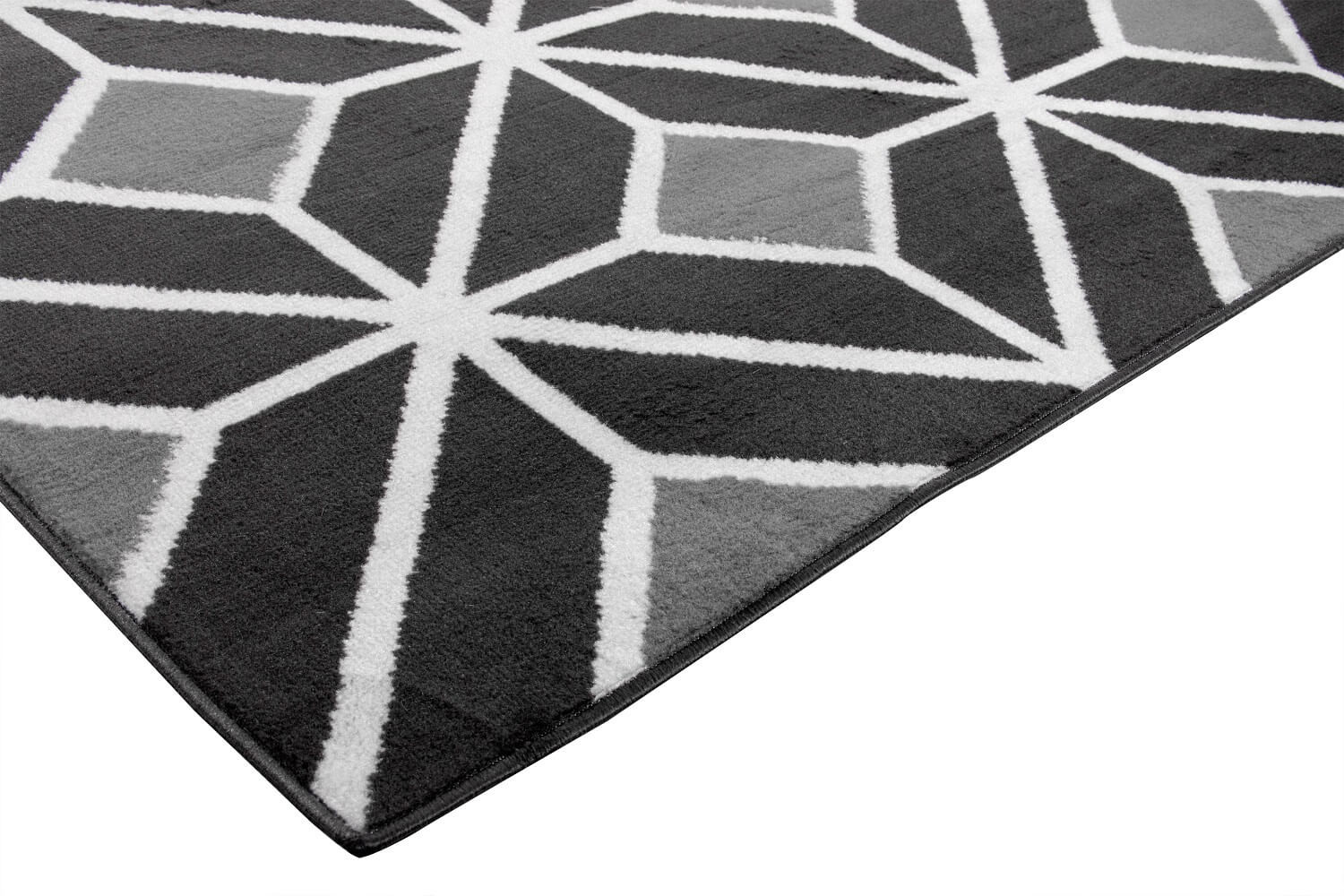 Ciemny dywan nowoczesny w geometryczny wzór, biała siatka, romby kwadraty Almas 17 - Carpetforyou zdjęcie 3