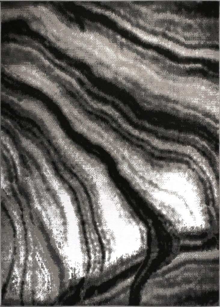 Artystyczny dywan z abstrakcyjnym wzorem w kolorach czarnym, białym i szarym Almas 30 - Carpetforyou zdjęcie 1