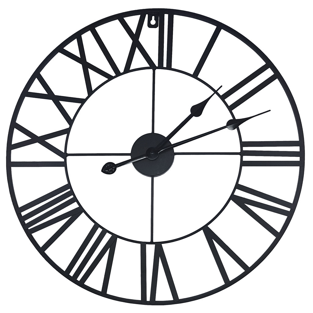 Duży zegar ścienny, czarny, metalowy w stylu loft, retro, vintage - Masz zdjęcie 1