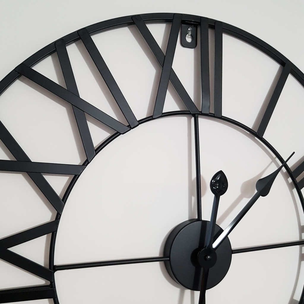 Duży zegar ścienny, czarny, metalowy w stylu loft, retro, vintage - Masz zdjęcie 4