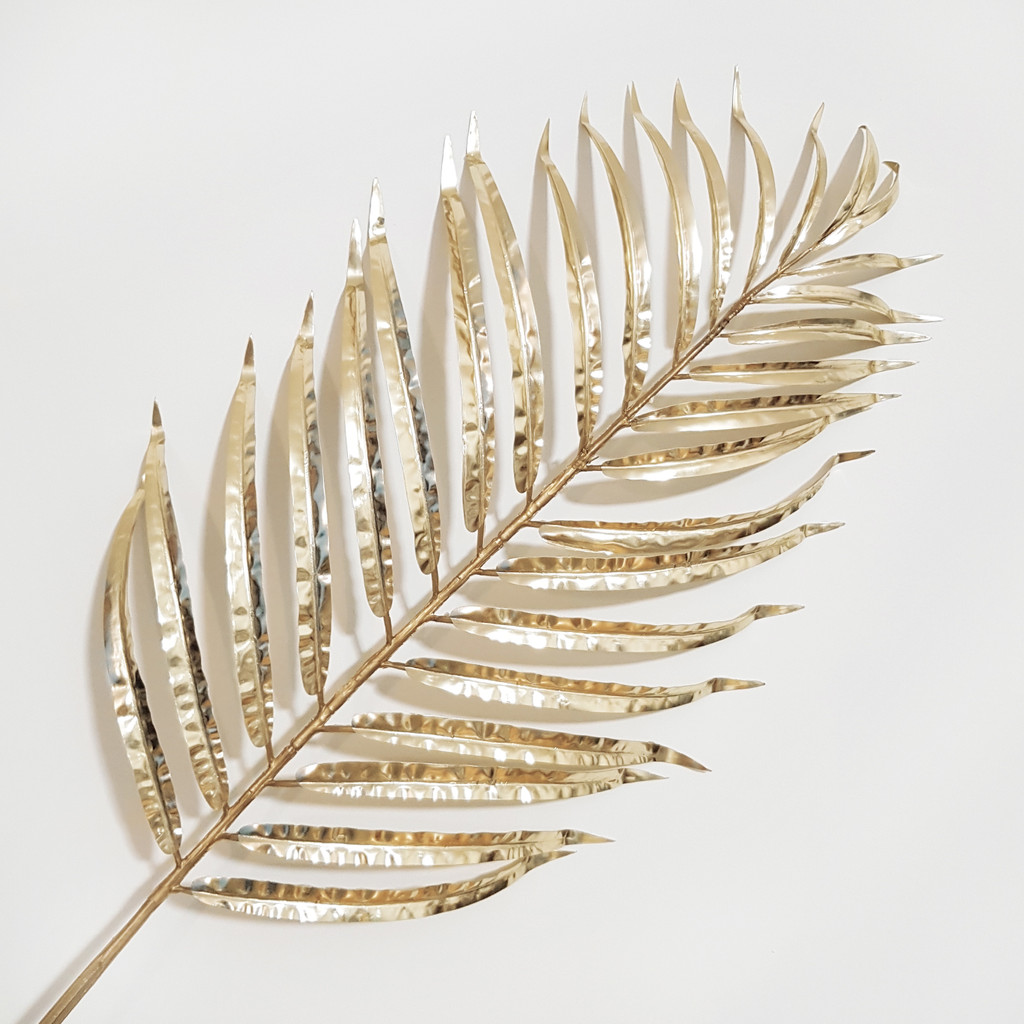 Złoty liść palmy styl skandynawski glamour sztuczna ozdoba - Masz zdjęcie 1