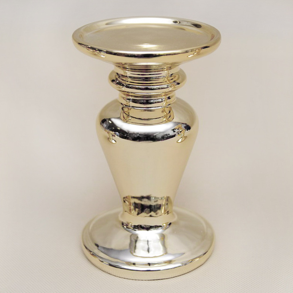 Złoty elegancki ceramiczny świecznik, podstawka na świeczki - Masz zdjęcie 1