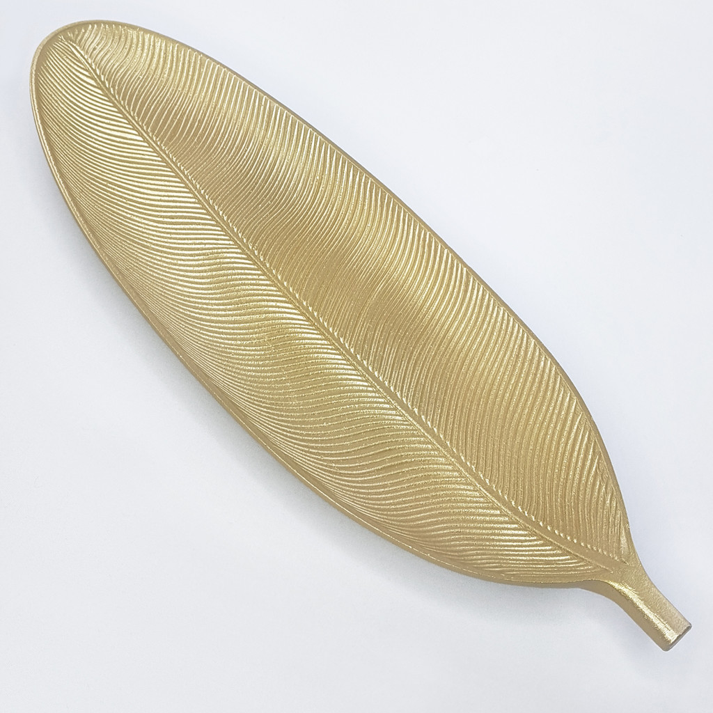 Luksusowa złota patera na owoce, klucze w kształcie liścia bananowca - Masz zdjęcie 1