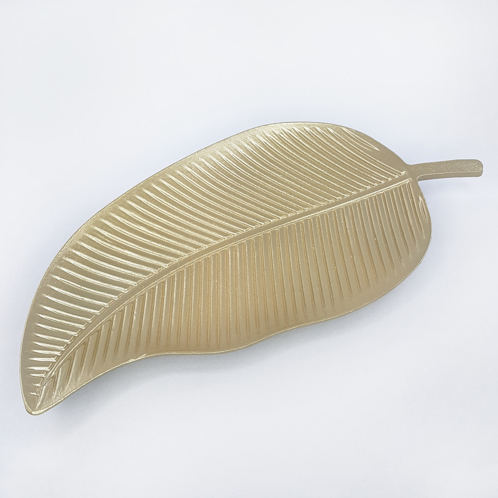 Nowoczesna złota designerska patera w kształcie liścia - Masz zdjęcie 3