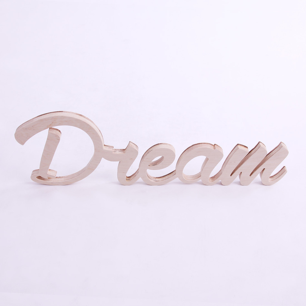 Drewniany napis DREAM stojący lub na ścianę - Dekoori zdjęcie 1