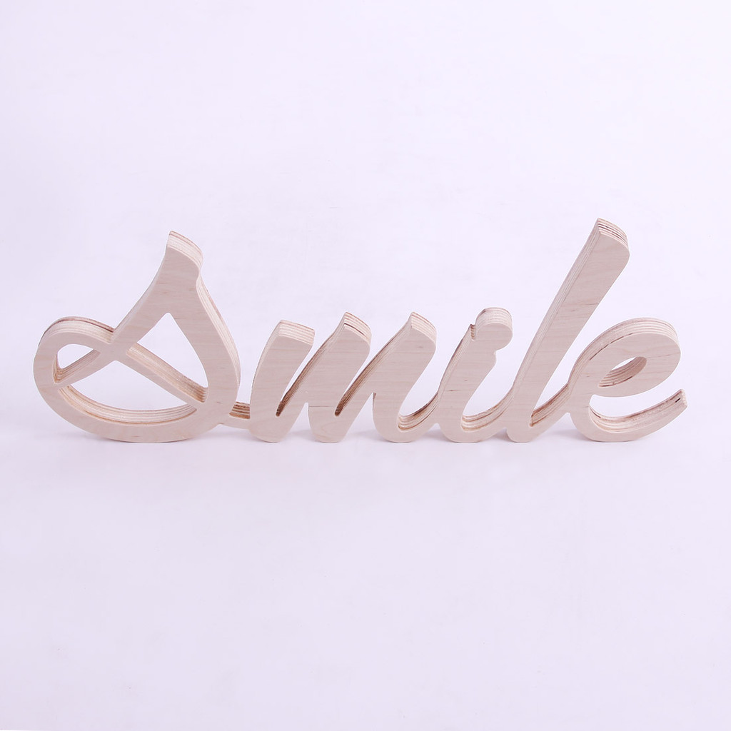 SMILE napis dekoracyjny drewniany 3D stojacy lub na ścianę - Dekoori zdjęcie 1