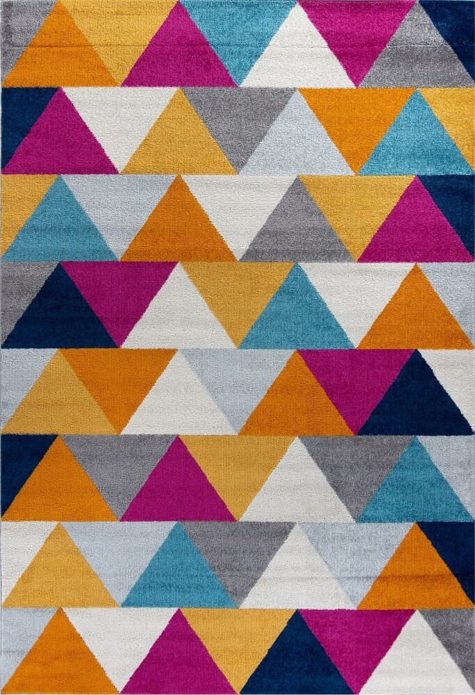 Geometryczny nowoczesny dywan młodzieżowy w kolorowe trójkąty Forest Stream 06 - Carpetforyou zdjęcie 1