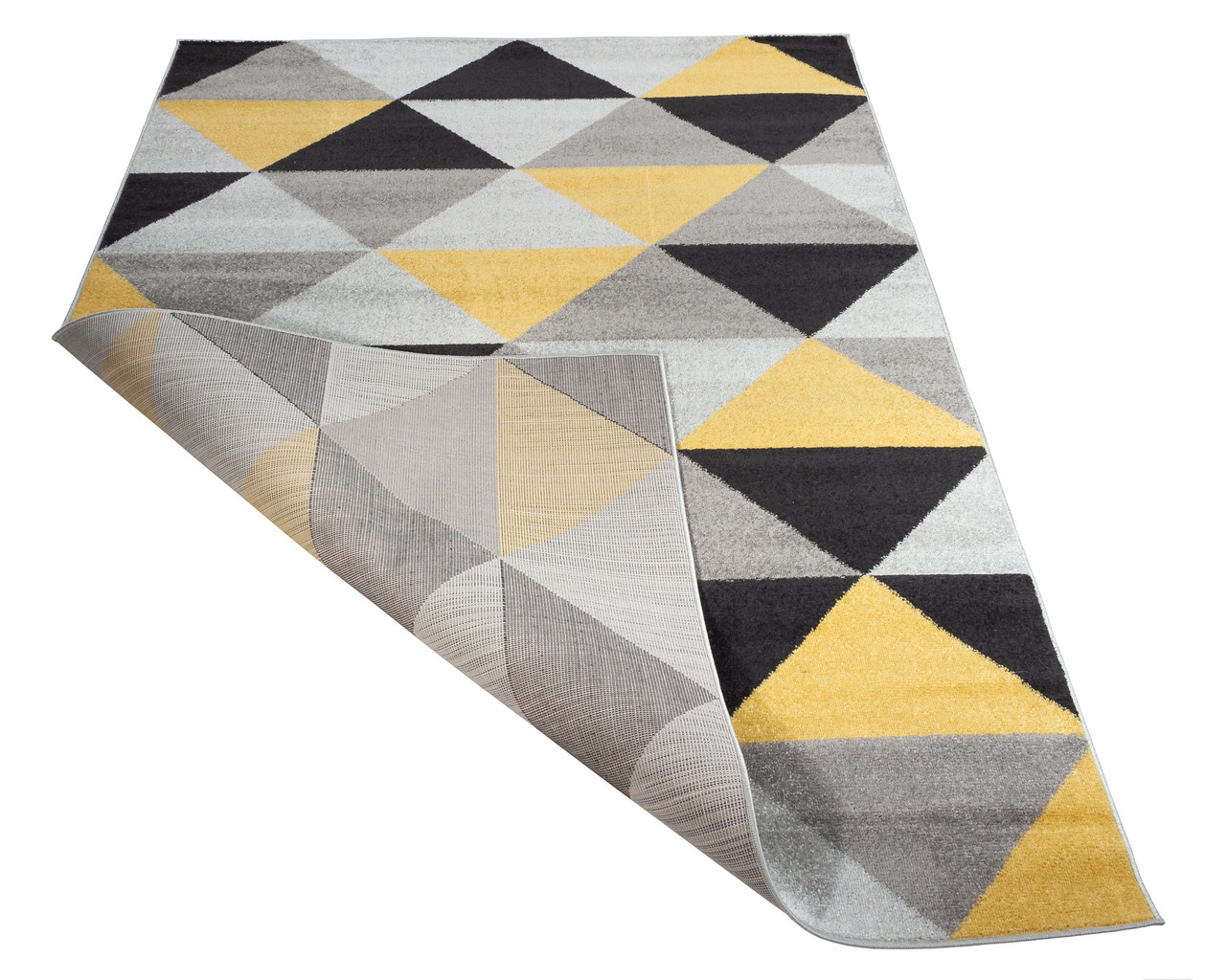 Kolorowy dywan do pokoju w trójkąty szare, czarne, żółte Desert Stream 07 - Carpetforyou zdjęcie 3
