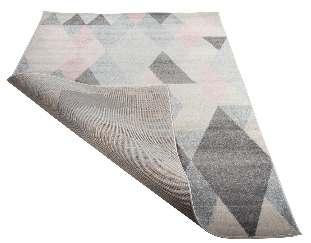 Nowoczesny dywan w ciekawy wzór różowe i szare romby, trójkąty Pearl Stream 09 - Carpetforyou zdjęcie 3