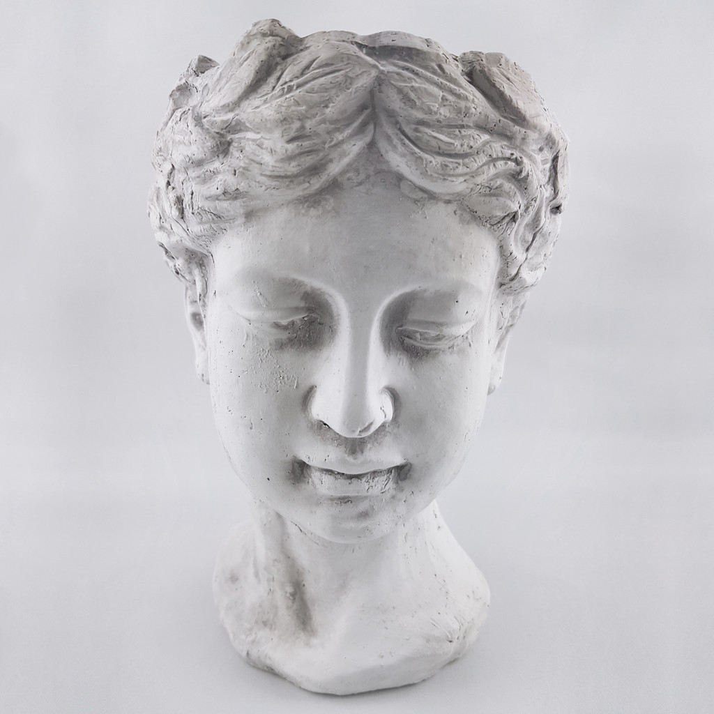 Betonowa osłonka na doniczkę - figura głowy greckiej bogini - Masz zdjęcie 1