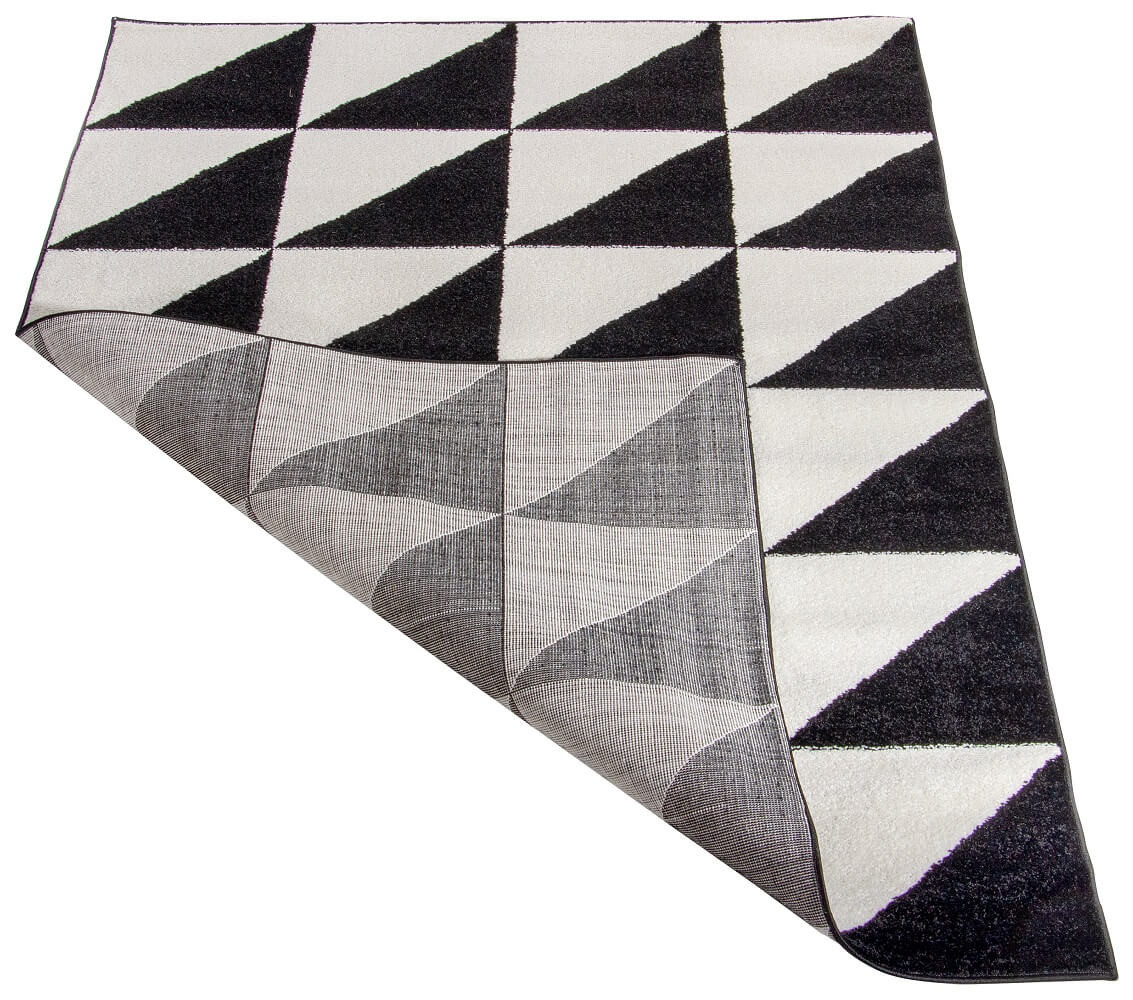 Kontrastowy dywan w kwadraty, trójkąty czarno-białe Brick B&W - Carpetforyou zdjęcie 3