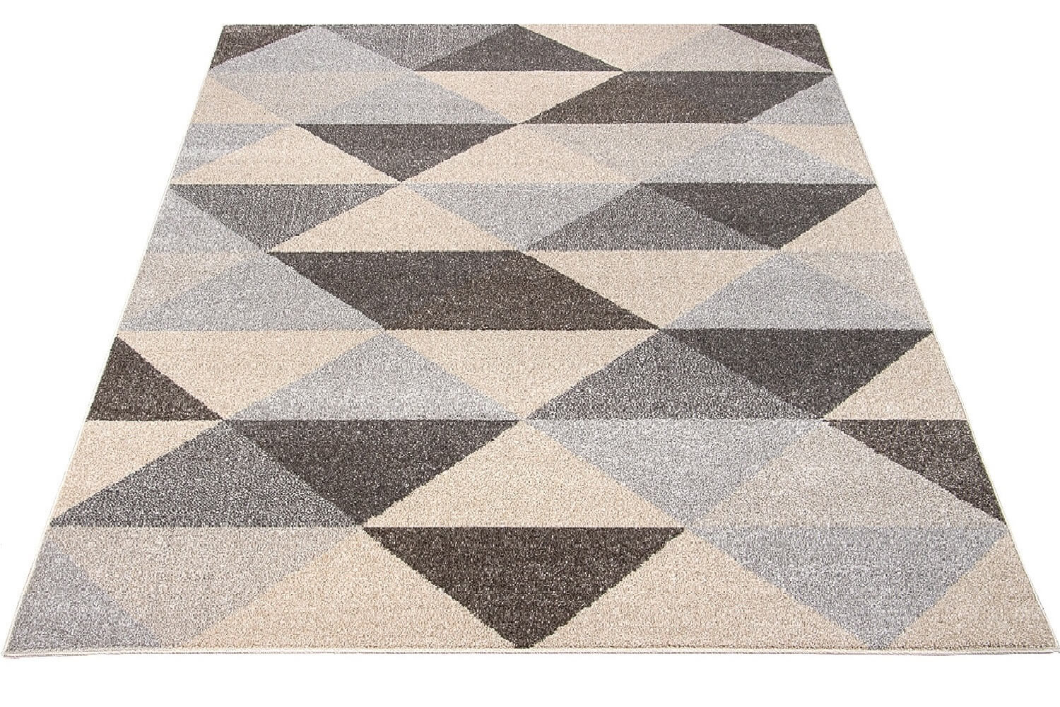 Geometryczny nowoczesny dywan w szare i beżowe trójkąty Smoothie Grey - Carpetforyou zdjęcie 3