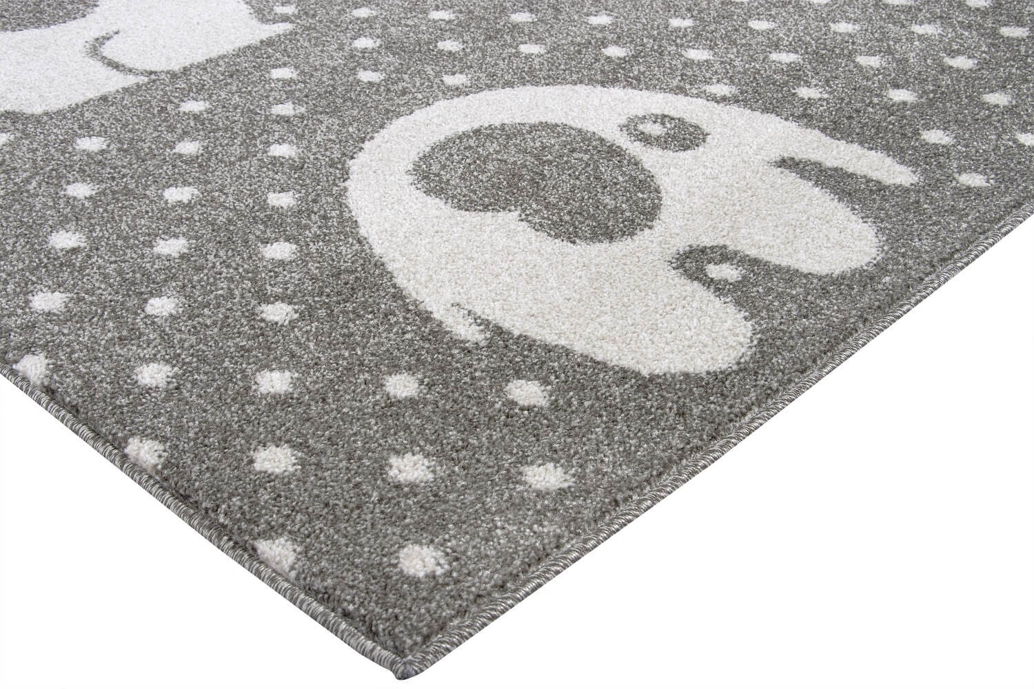 Brązowy dywan ozdobny dla dzieci w beżowe słoniki i kropki Safari - Carpetforyou zdjęcie 3