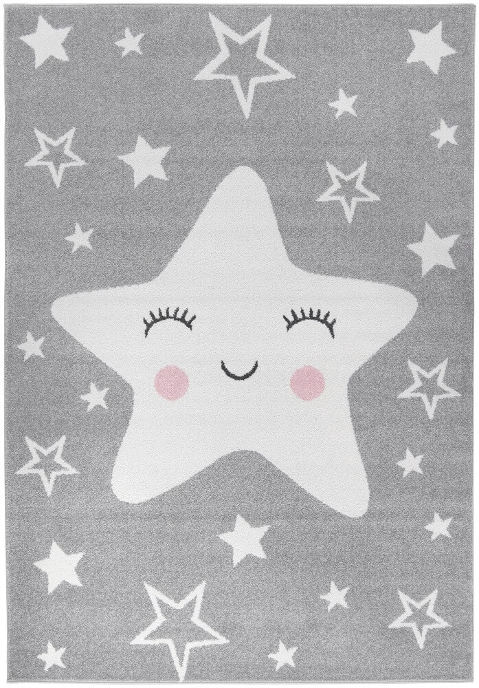 Antyalergiczny szary dywan dla dzieci w jasne gwiazdki Happy Star Grey - Carpetforyou zdjęcie 1