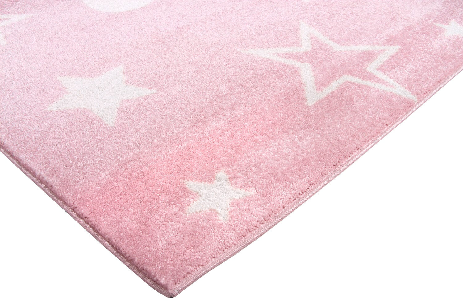 Różowy dywan dla dziewczynki w białe gwiazdki Happy Star Pink antyalergiczny - Carpetforyou zdjęcie 3