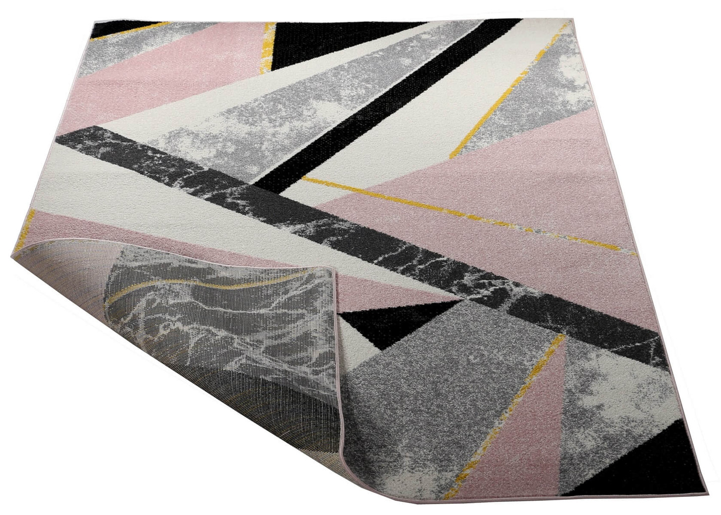 Abstrakcyjny dywan geometryczny z efektem marmuru Pink Abstract, styl nowoczesny - Carpetforyou zdjęcie 3