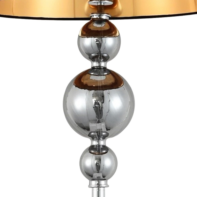 Nowoczesna chromowana lampa podłogowa MURANEO z czarnym abażurem glamour - Lumina Deco zdjęcie 4