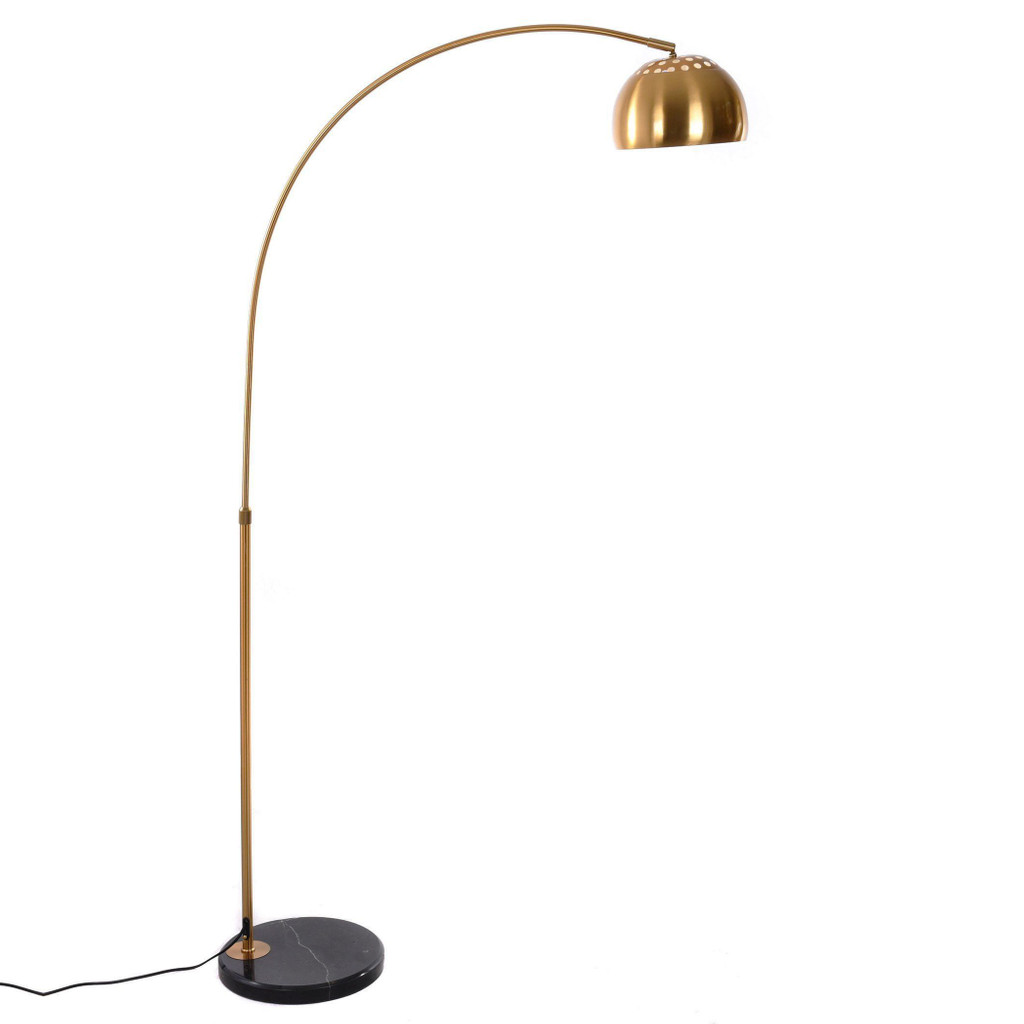 Mosiężna, loftowa lampa podłogowa, stojąca AZURRO elegancka, minimalistyczna - Lumina Deco zdjęcie 1