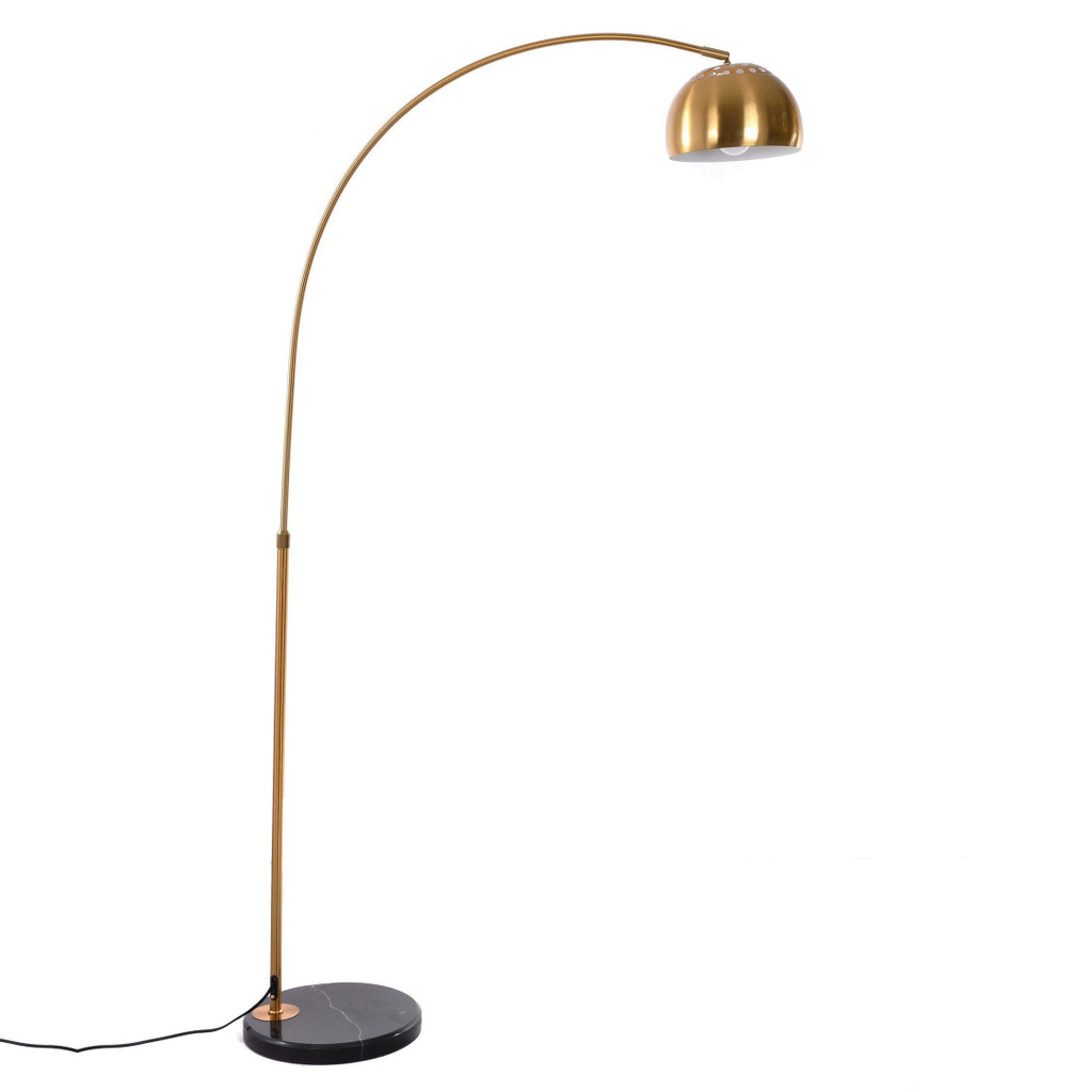 Mosiężna, loftowa lampa podłogowa, stojąca AZURRO elegancka, minimalistyczna - Lumina Deco zdjęcie 3