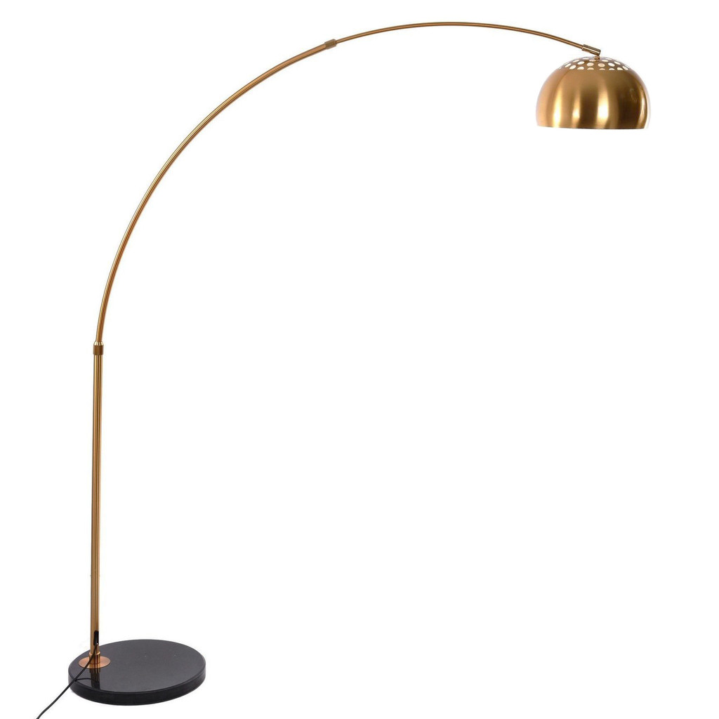 Mosiężna, loftowa lampa podłogowa, stojąca AZURRO elegancka, minimalistyczna - Lumina Deco zdjęcie 1
