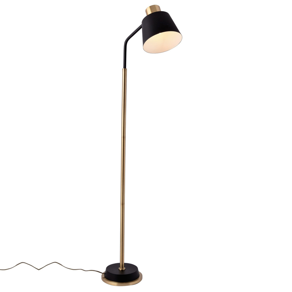 Czarno-mosiężna lampa podłogowa, stojąca ARDINI, designerska, glamour - Lumina Deco zdjęcie 1