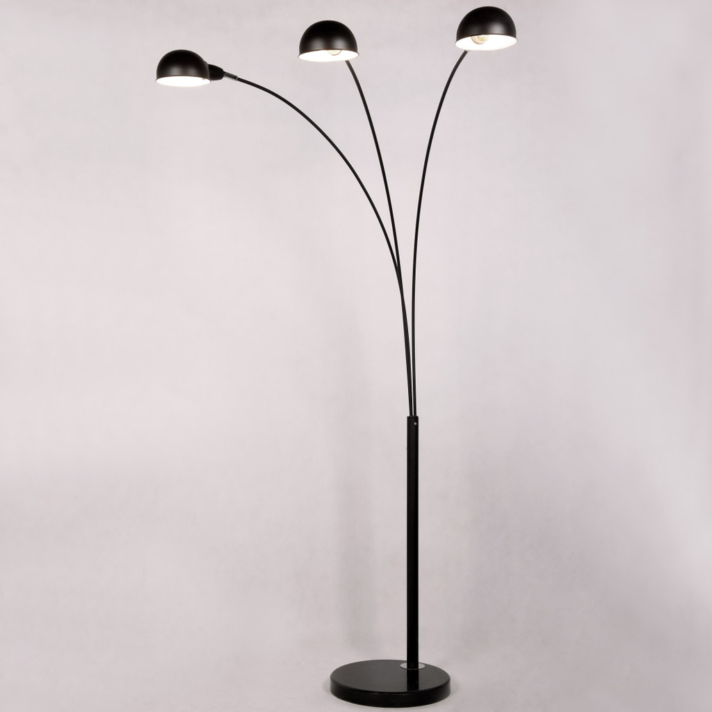 Nowoczesna czarna lampa podłogowa WALLSCOT trójramienna metalowa - Lumina Deco zdjęcie 3