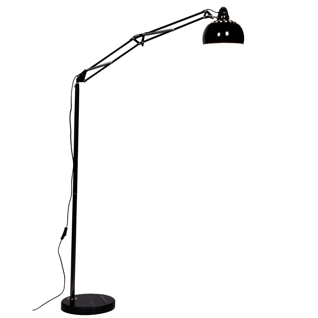 Lampa stojąca podłogowa grafitowa/czarna RIGORRIA regulowana metalowa modna - Lumina Deco zdjęcie 1