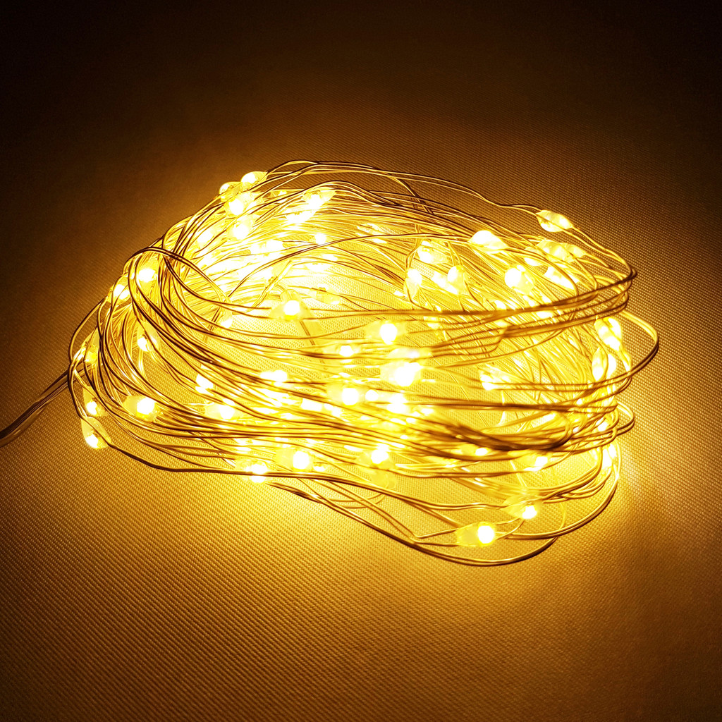 Lampki ledowe na srebrnym druciku 5 m,  100 punktów świetlnych LED - Masz zdjęcie 3