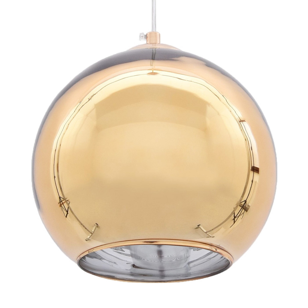 Złota szklana lampa wisząca LOBOS okrągła klosz kula nowoczesna - Lumina Deco zdjęcie 1