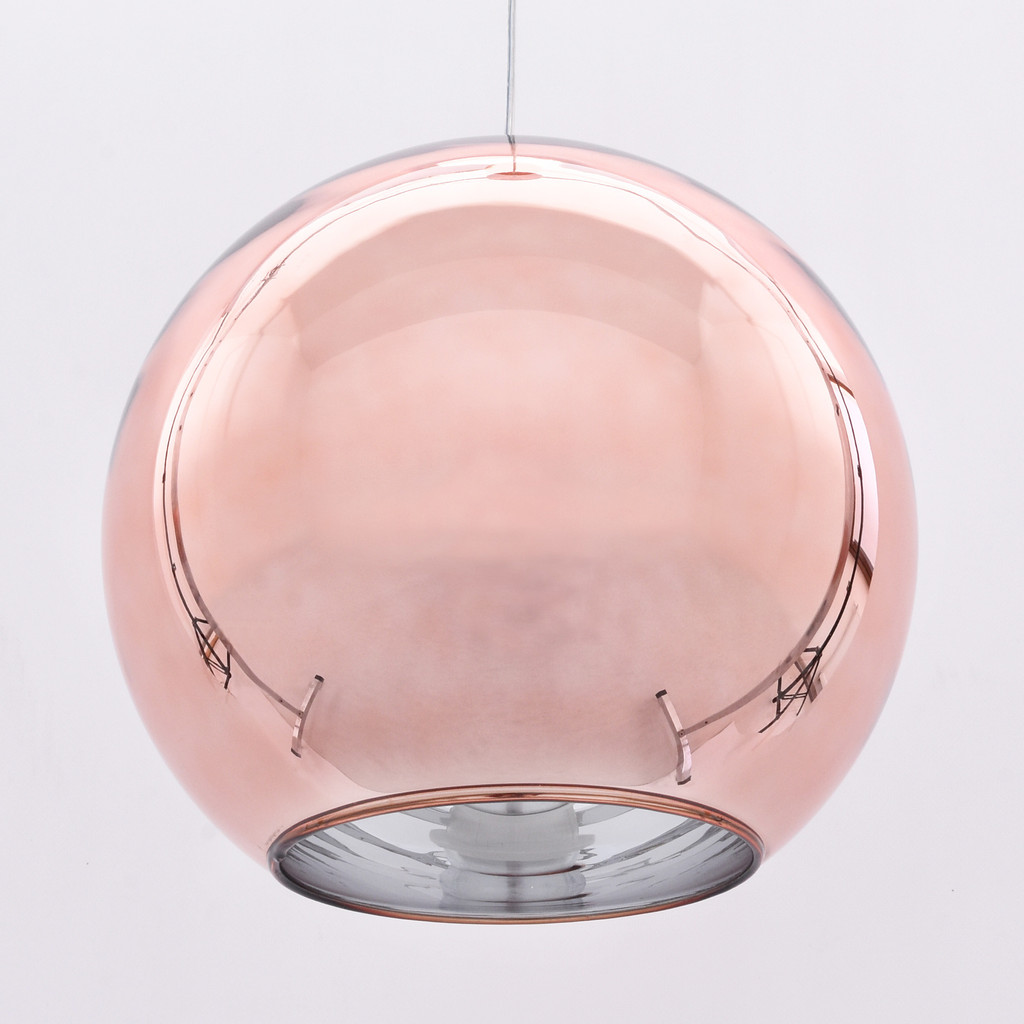 Nowoczesna półokrągła lampa wisząca LOBOS różowe złoto szklana - Lumina Deco zdjęcie 4
