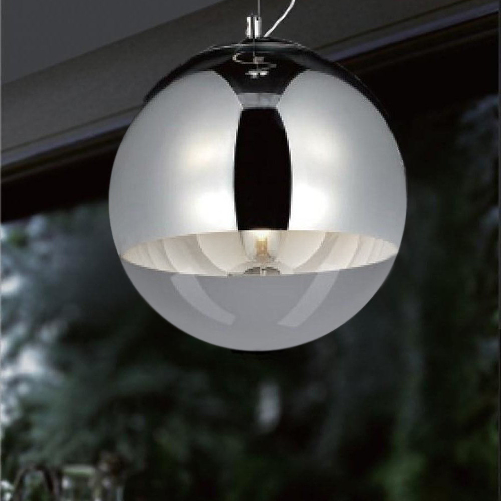 Srebrna szklana lampa wisząca IBIZA skandynawska przezroczysta kula - Lumina Deco zdjęcie 4