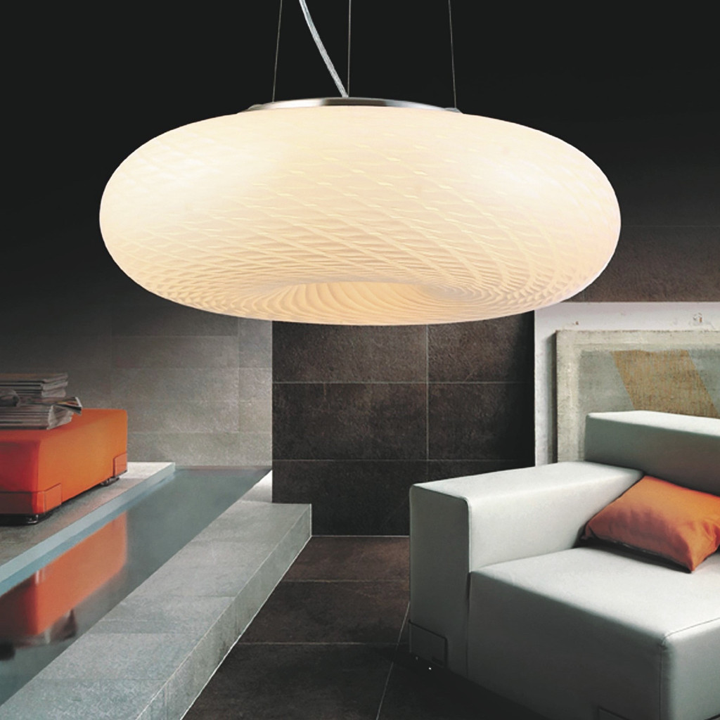 Lampa wisząca szklana EVIANTE biała - Lumina Deco zdjęcie 4