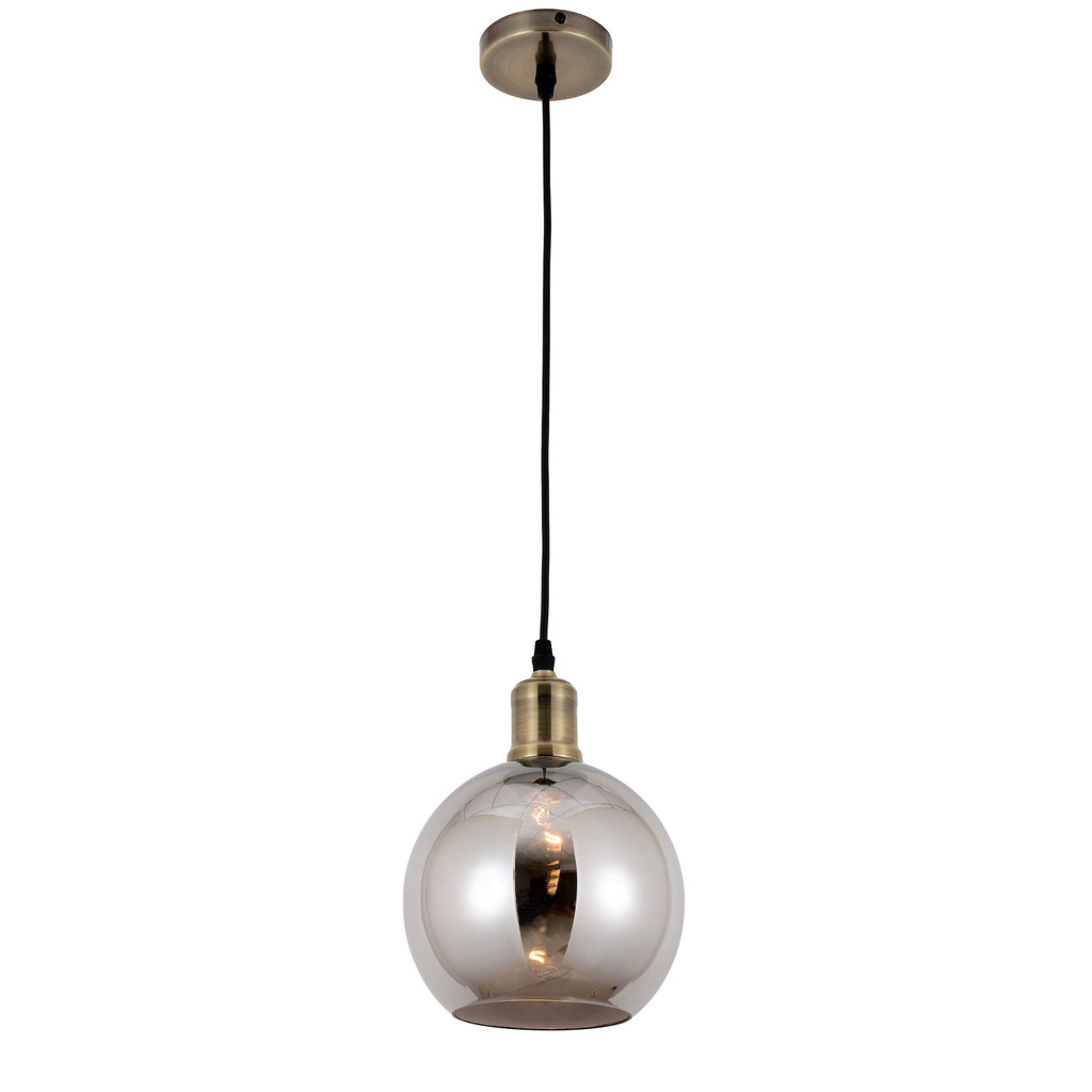 Lampa wisząca loftowa ZAGALLO przydymiony klosz szklana kula - Lumina Deco zdjęcie 3