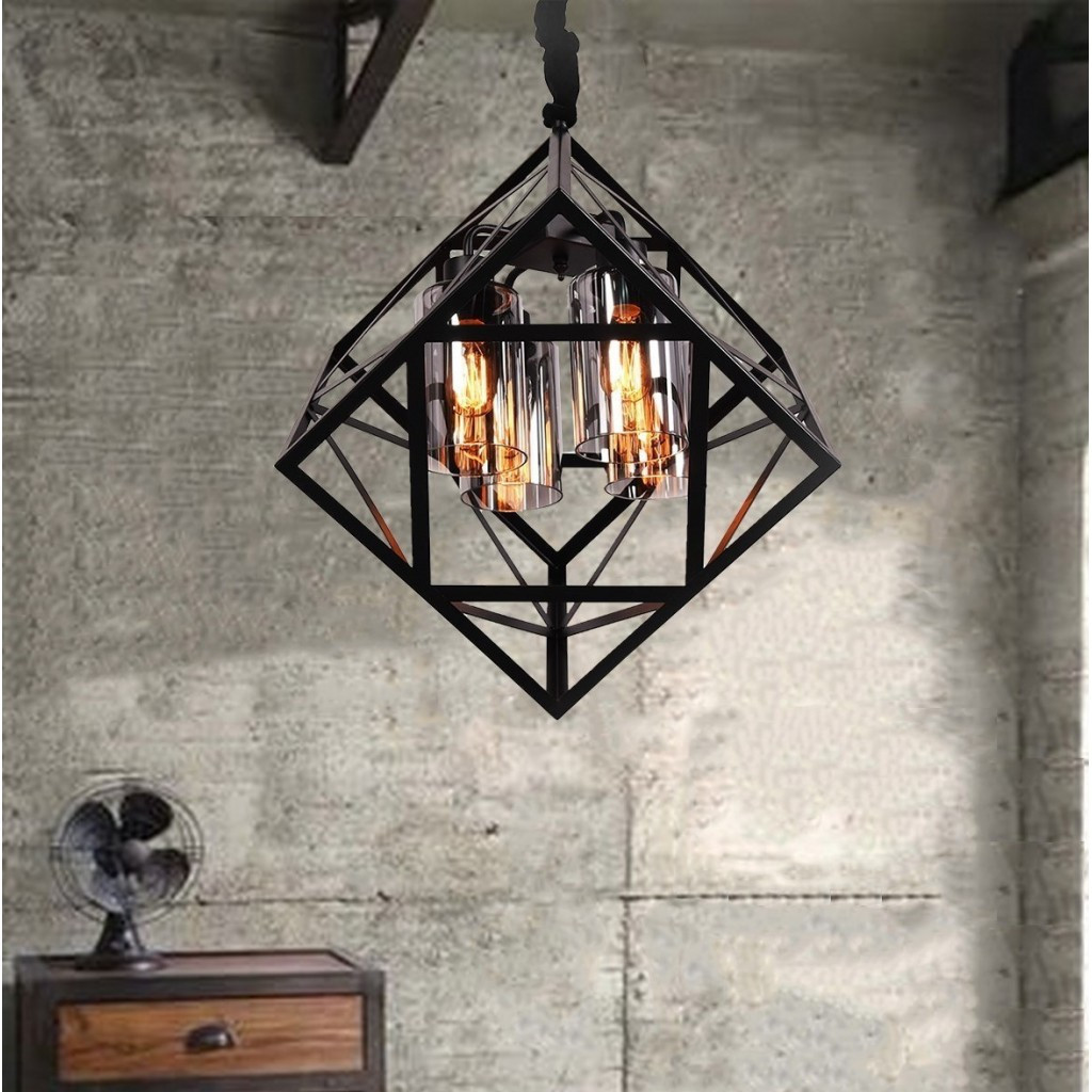 Metalowa designerska lampa wisząca BRUTTE szklane dymione tuby - Lumina Deco zdjęcie 4