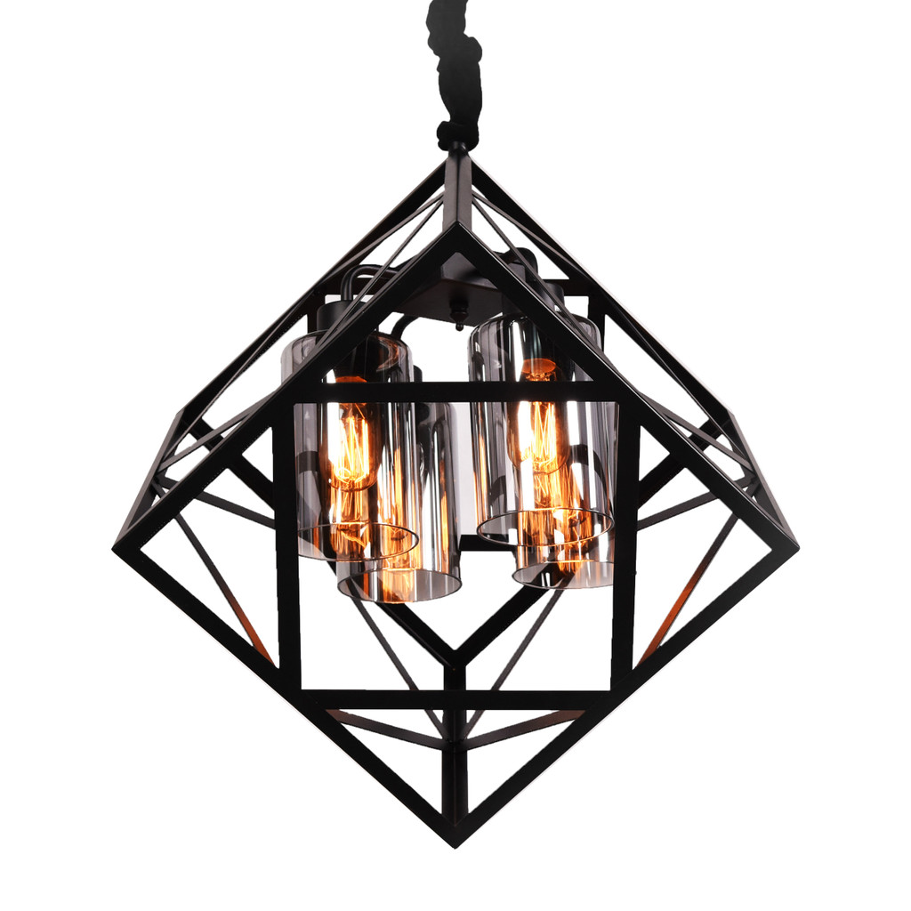 Metalowa designerska lampa wisząca BRUTTE szklane dymione tuby - Lumina Deco zdjęcie 1