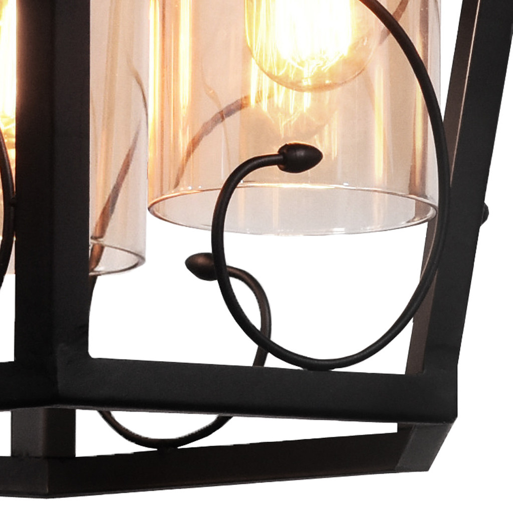 Nowoczesna lampa wisząca SPARETTA na łańcuchu czarna metalowa loft - Lumina Deco zdjęcie 4