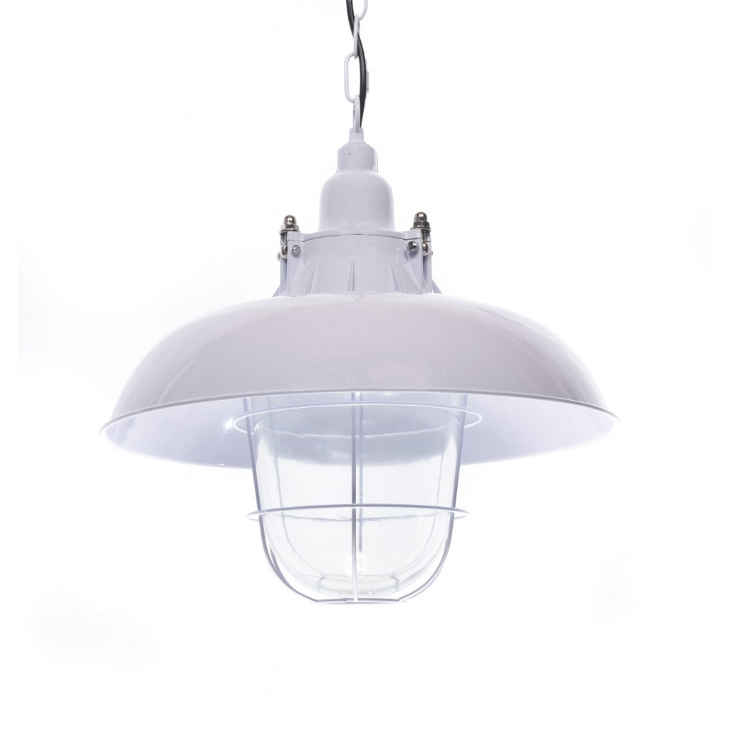Metalowa loftowa lampa wisząca PRODDI biała industrialna - Lumina Deco zdjęcie 1