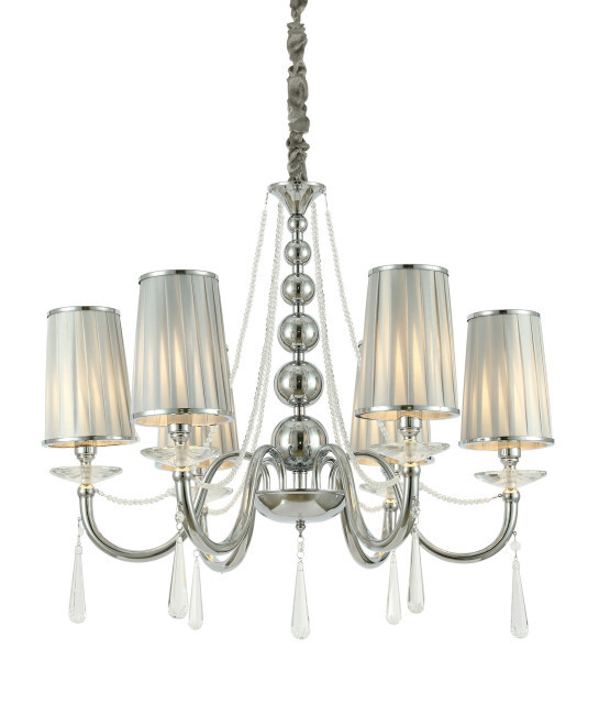 Wielopunktowy kryształowy żyrandol klasyczny chromowany FABIONE W6 - Lumina Deco zdjęcie 1