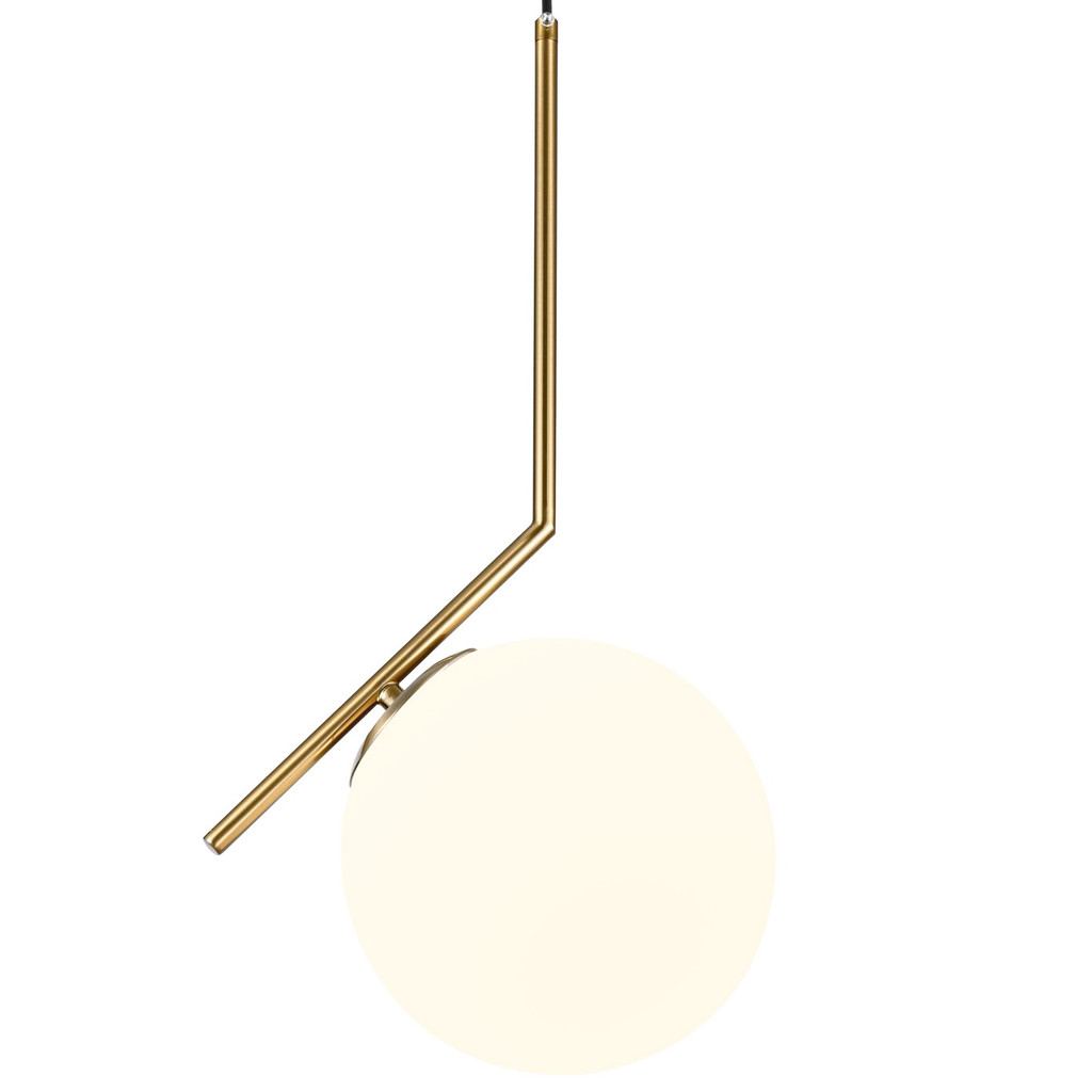 Nowoczesna mosiężna lampa wisząca SORENTO metalowa ze szklanym kloszem - Lumina Deco zdjęcie 1