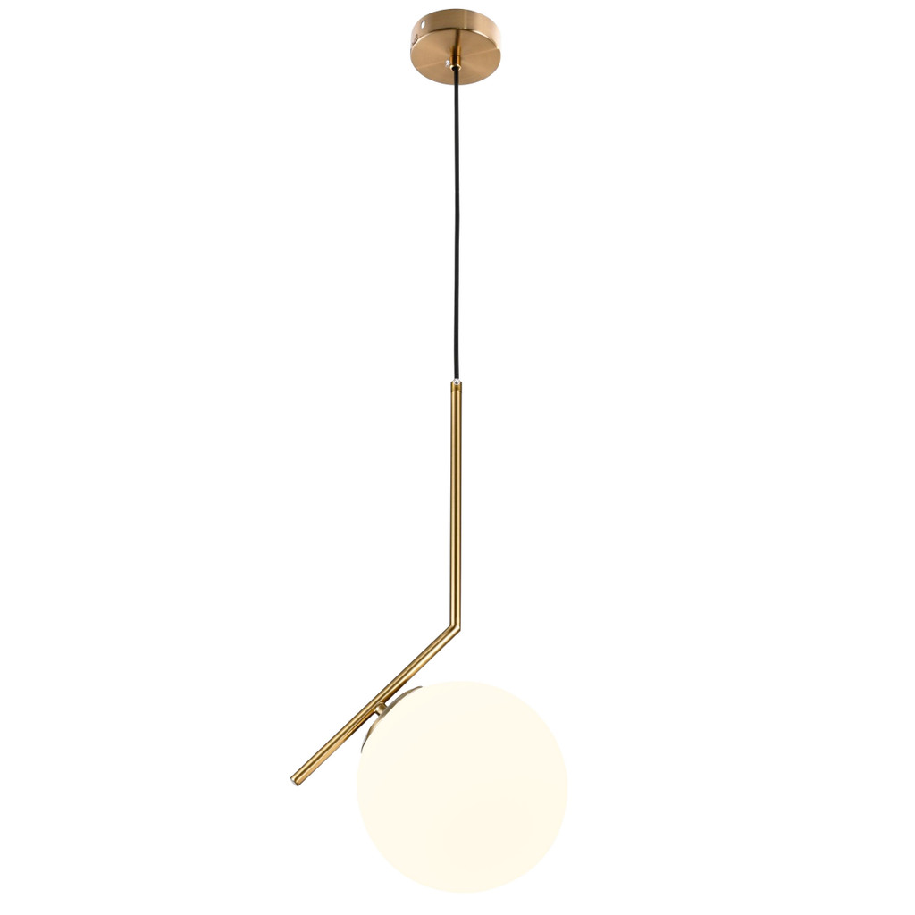Nowoczesna mosiężna lampa wisząca SORENTO metalowa ze szklanym kloszem - Lumina Deco zdjęcie 3