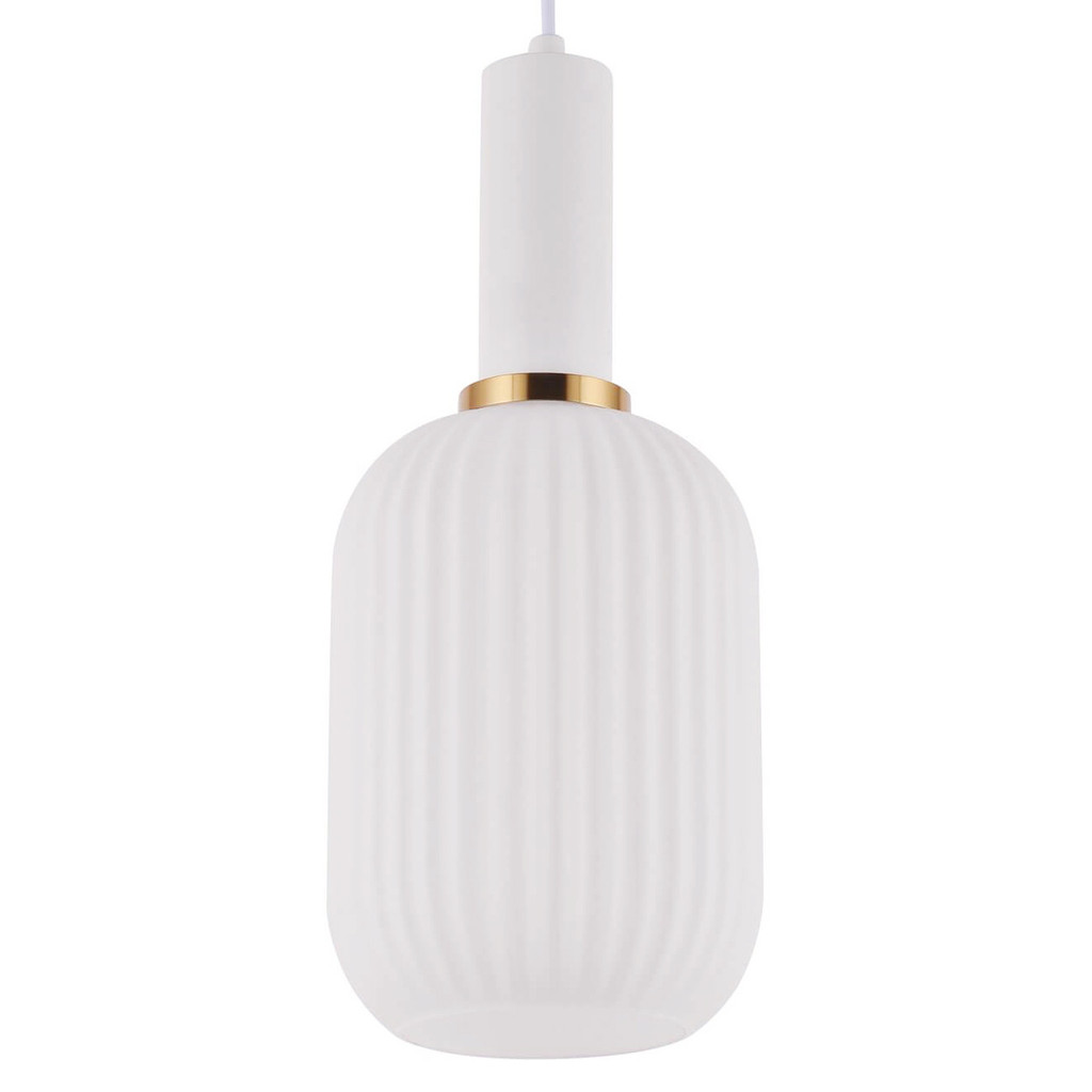 Elegancka szklana loftowa lampa wisząca RICO w białym kolorze, nowoczesny design - Lumina Deco zdjęcie 1
