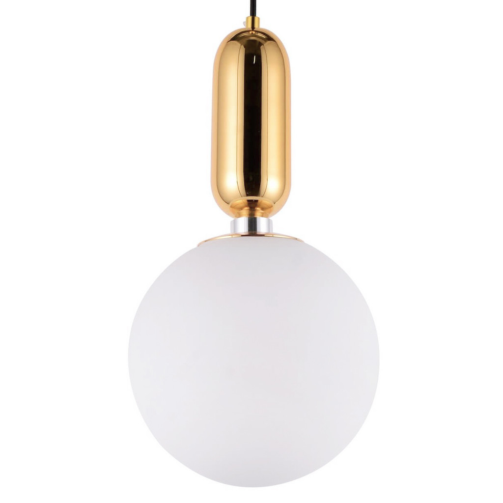 Elegancka nowoczesna okrągła lampa wisząca ORITO w kolorze złotym - Lumina Deco zdjęcie 1