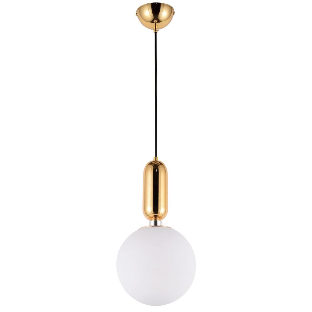 Elegancka nowoczesna okrągła lampa wisząca ORITO w kolorze złotym - Lumina Deco zdjęcie 3