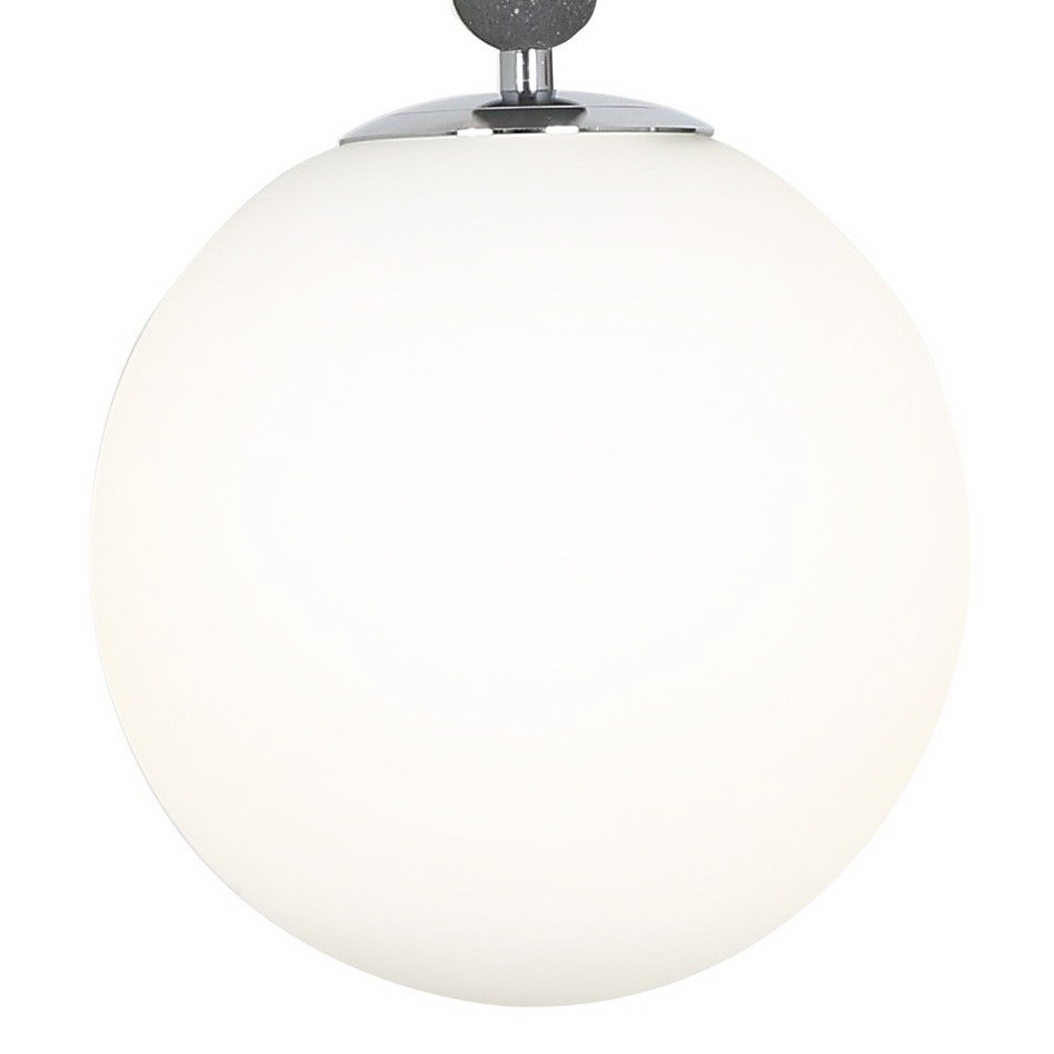 Lampa wisząca GRANINO D20 w stylu glamour, chromowane elementy, biały klosz - Lumina Deco zdjęcie 4